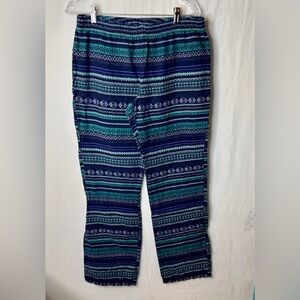 Old Navy Pajama Holiday Pants. Blue White Green. Size M